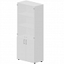 Шкаф высокий (двери - белые матовые стеклянные, ручки - алюминий) Arena New OMHS834BL
