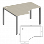 Эргономичный стол левый 140 см TDM322154