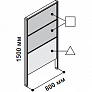 Модульная перегородка 800 х 1500 мм с верхней панелью из ткани  5th element system 152952