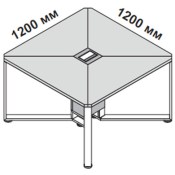 Стол для переговоров 120х120 см на 4 человека квадратный I-Meet 146514